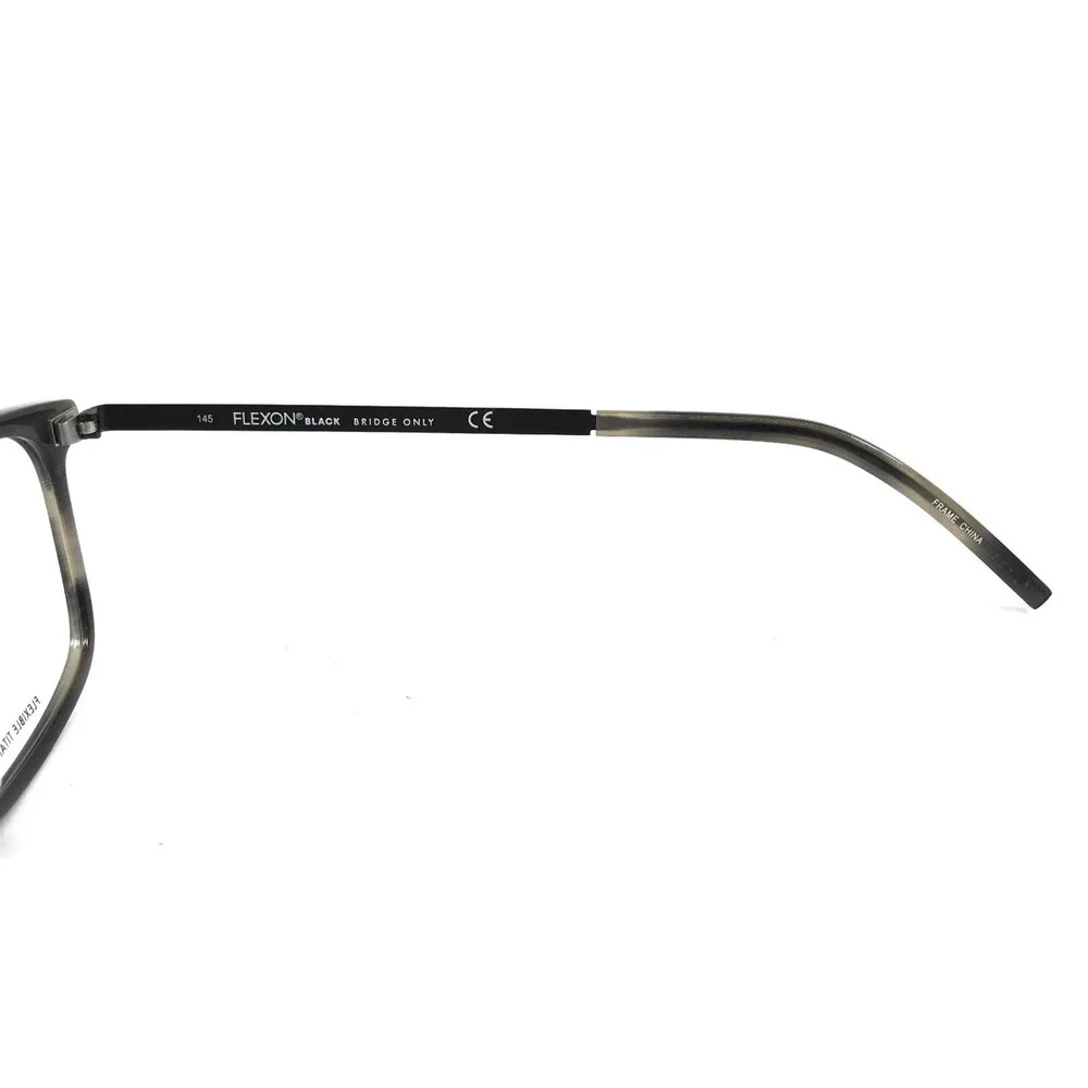 Flexon Eyeglasses Frames B2023 021 Gray Horn Square Full Rim 56-22-145
